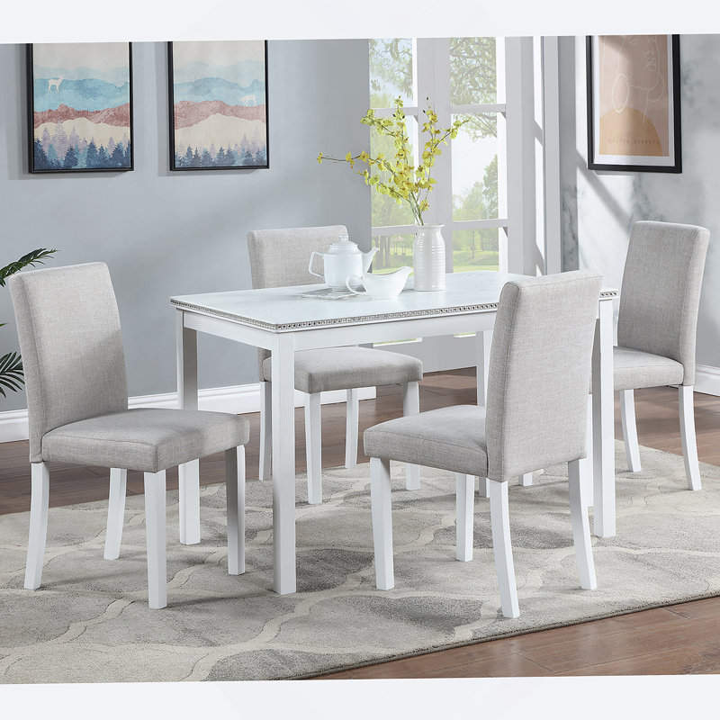 Ensemble de table de salle à manger en bois 5 pièces, ensemble de table de cuisine avec table, table de salle à manger en bois