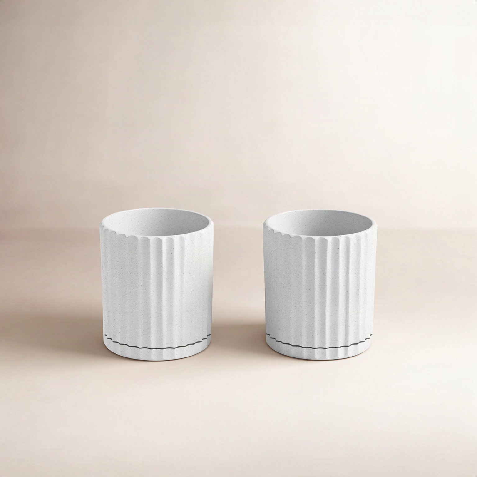 Demi Series 6" Pot Planter, White, 2