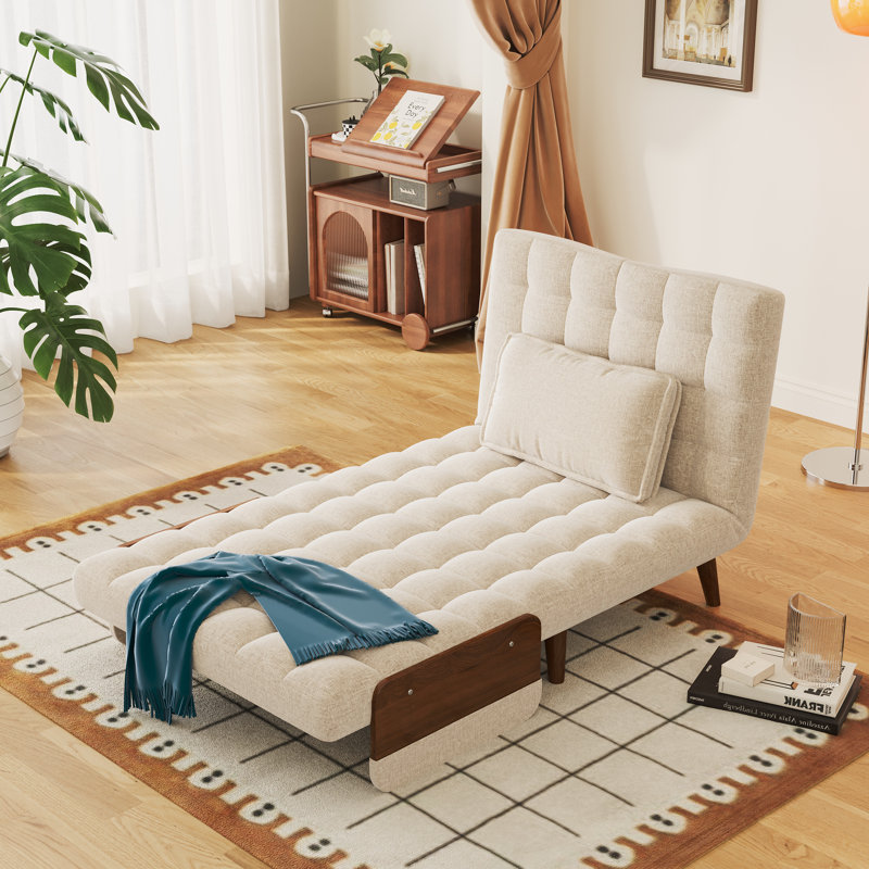 Canapé-lit inclinable avec dossier réglable Kikumi, H 32,28 po x l 37 po x P 31,5 po, Natural Wood