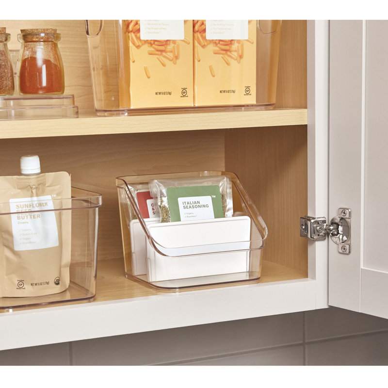 iDesign Crisp Customizable Divided Organizer, 6.31" x 6.31" x 5.25", Clear/Matte White