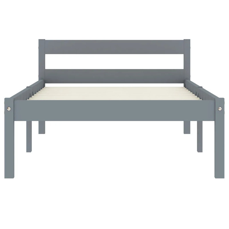 Aaryahi Solid Wood Bed, European Single (90 x 200 cm), Grey