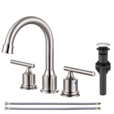 2-handle Bathroom Faucet with Drain Assembly