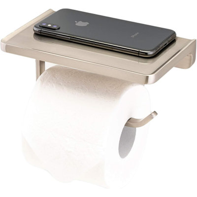 Premium Toilet Paper Holder With Storage Shelf, Adjustable Roll Hook, Easy Installation For Bathroom, Kitchen, And Washroom