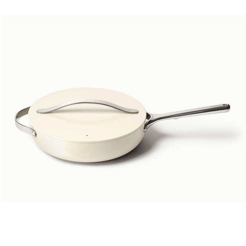 Caraway 3qt Nonstick Ceramic Saute Pan w/ Lid, Cream, Cream