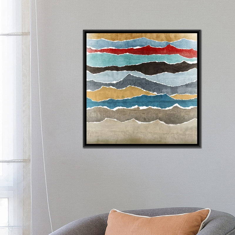 « déchirée i », impression sur toile, H 26 po x l 26 po x P 1,5 po, Toile avec cadre noir, Pas de tapis