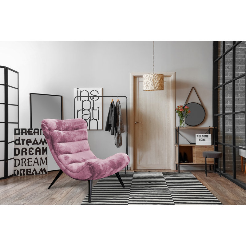 Owlswick Upholstered Swivel Slipper Chair, Dark Pink
