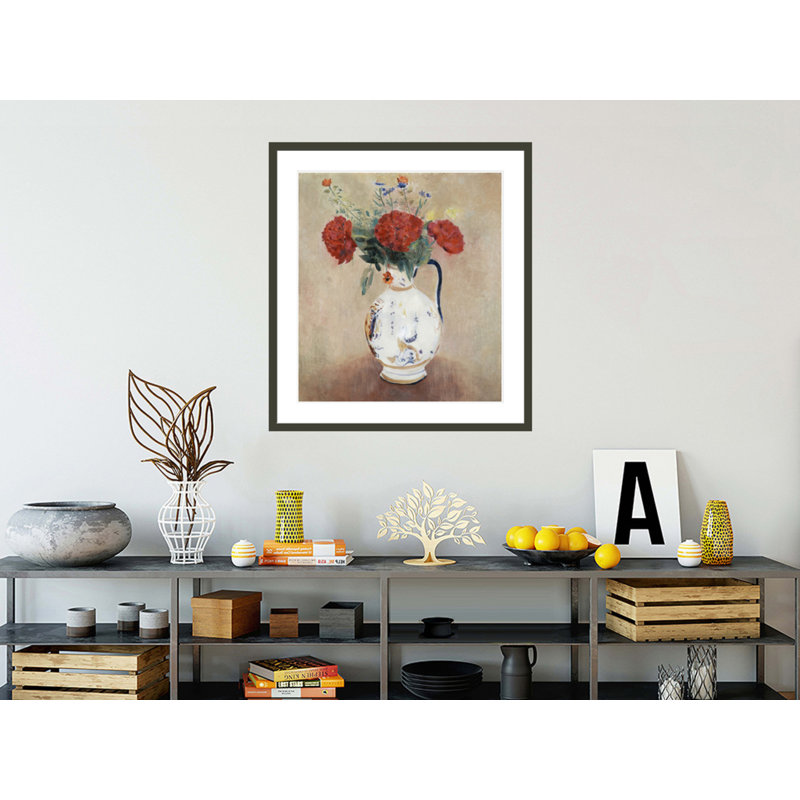 Peonies by Odilon Redon -Framed Giclee Print, 36.85" H x 33.5" W