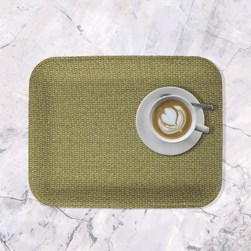 Amberle Leather / Faux Leather Tray, 44cm H x 33cm W x 3cm D, Green