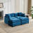 Cloud Sofa Loveseat (Ottoman Is Not Included), Modern Sectional Couch, For Living Room Bedroom And Apartment, Comfy Double Layer Upholstered Seat Cushion, Breathable Chenille Fabric, Blue.SW5012BL-2118325629