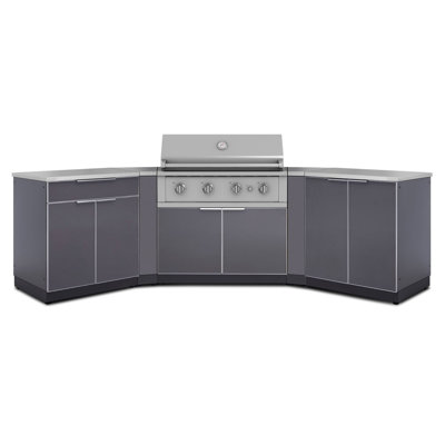 Ensemble d'armoires d'extérieur en aluminium 7 pièces avec barbecue performance 40 po