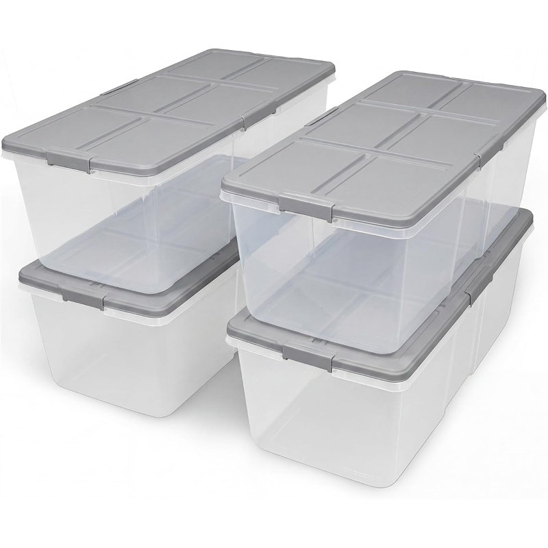 100 Qt Latched Storage Container 4-Pack