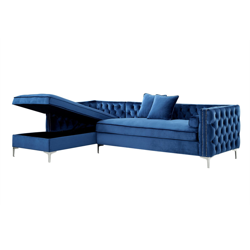 Leonardo Reversible Sectional, Navy, Left Hand Facing