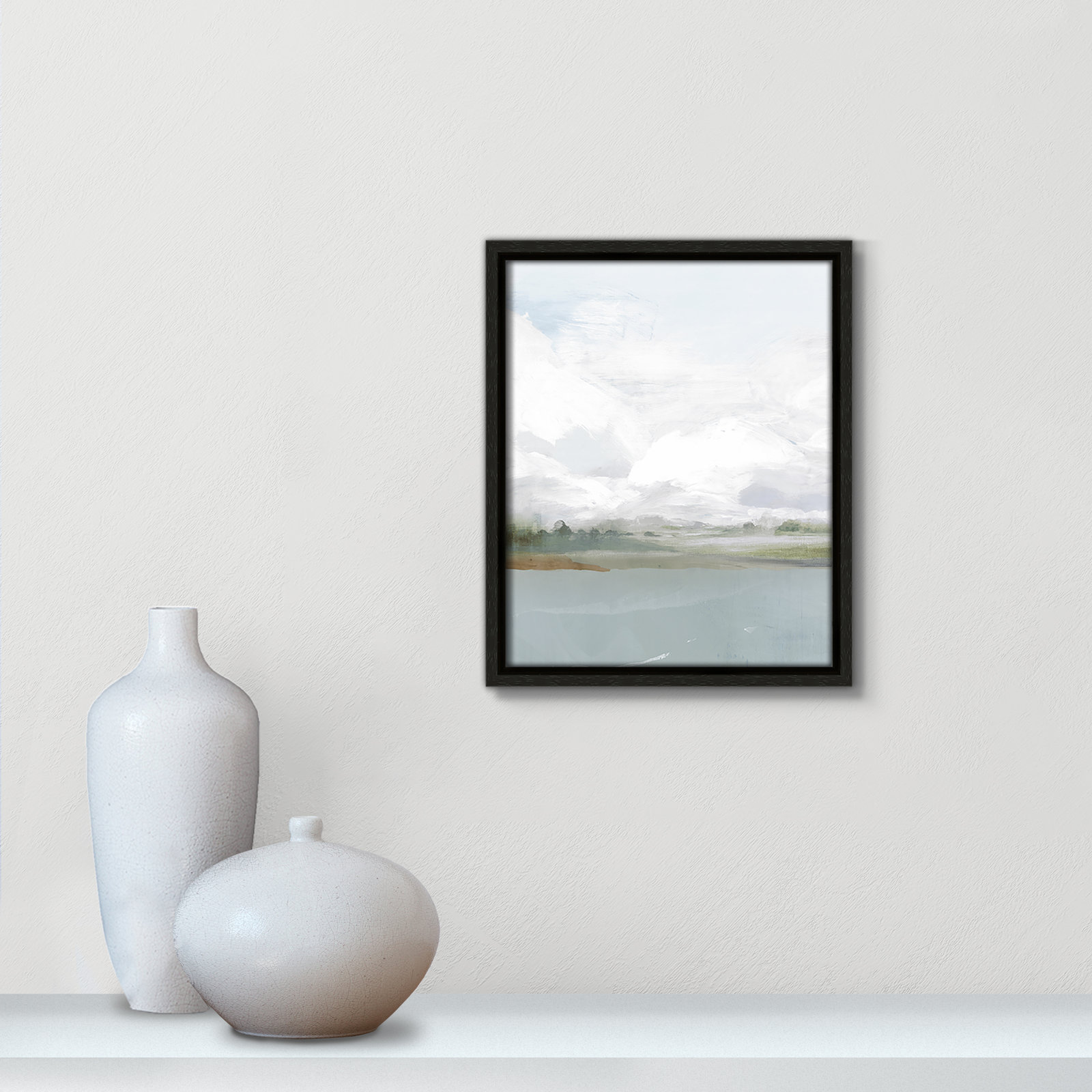 All Shore Painting, 11.5" H x 9.5" W, Black