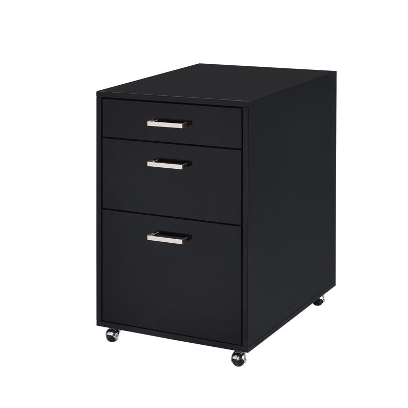 Classeur, armoire à 3 tiroirs, armoire d'entrée, Noir