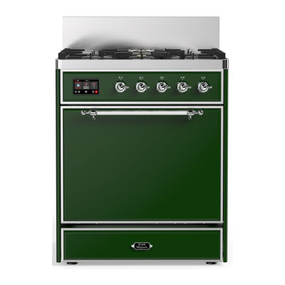 Majestic III Series 30 Inch Dual Fuel Range with 5 Sealed Burners in Emerald Green (Natural Gas, Chrome Trim)
