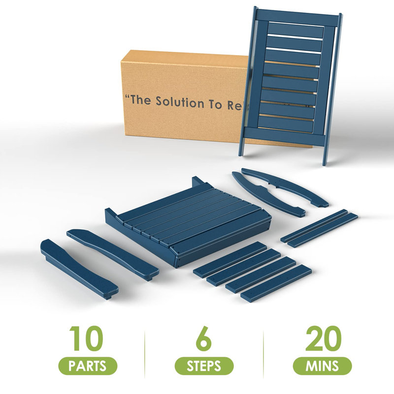 Outdoor Rocking Chairs  Set of 2, Blue