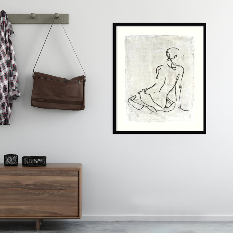 «Embellished Gestural Contour I (Nude)» par Ethan Harper - reproduction de cadre photo sur papier, H 41 po x l 33 po