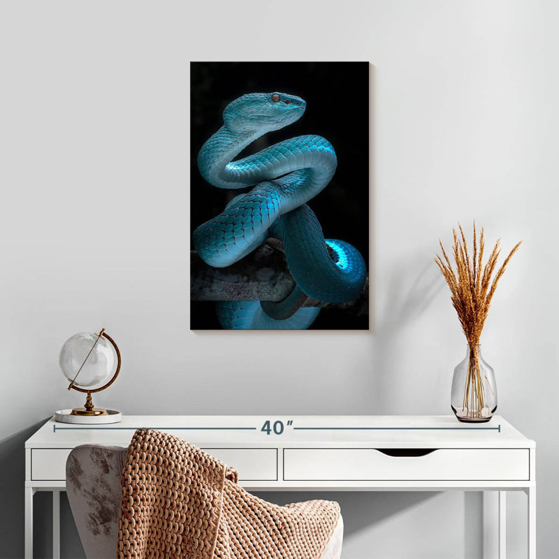 Brampt Glowing Blue Snake, 24" H x 16" W