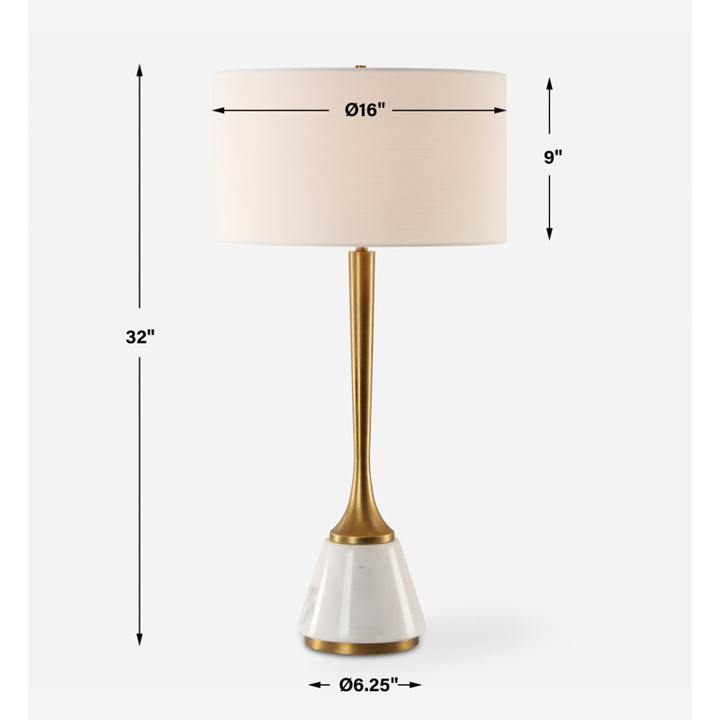 Pizanie White Marble Table Lamp