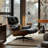 Real Leather lounge chair with Solid Wood-119218620