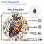 Horloge murale colorée hibou avec attrape-rêves - horloge murale moderne en verre 12 po