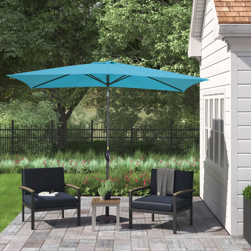 Parasol de marché rectangulaire 10 pi Barrios, Bleu lac