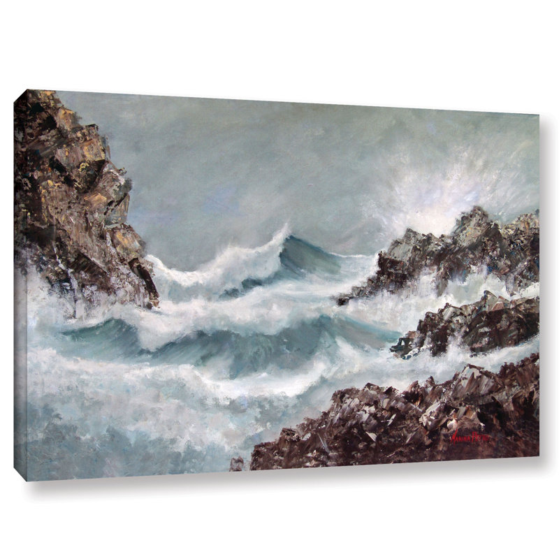 « seascape », reproduction sur toile tendue, H 16 po x l 24 po x P 2 po