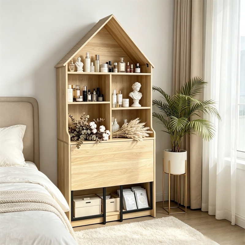 Bureau d'artisanat pliant avec tablettes de rangement