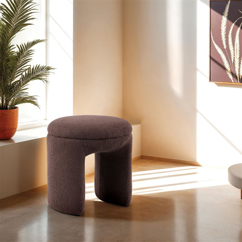 Tabouret d'appoint à finition brune 1pc, Brun