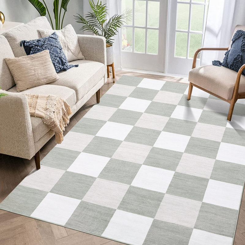 Tapis à carreaux lavable à la machine Mcquay, Rectangle 10 pi x 13 pi