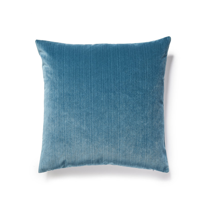 Strie Square Pillow Cover & Insert, Feather/Down, Teal