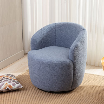 Fauteuil demi-tonneau pivotant avec anneau en métal thermolaqué