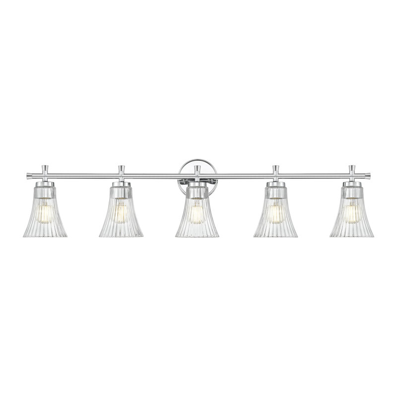 Coiffeuse Maston, 5 lumières, H 10 po x l 42 po x P 6,75 po, Chrome chrome