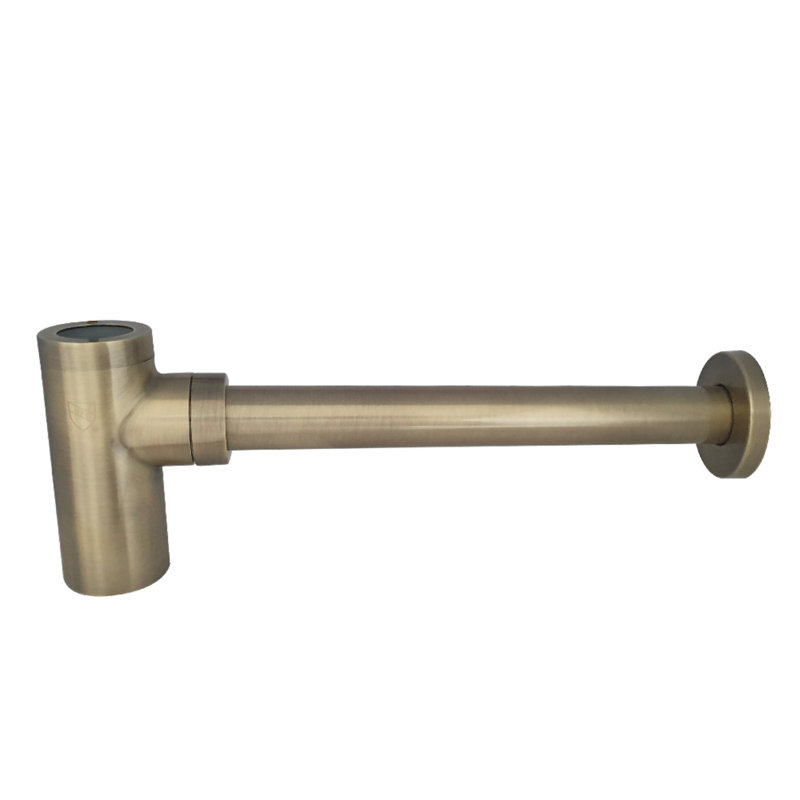 Kingston Brass Trimscape 1-1/4 Inch O.D. Brass Round Bottle Trap, Antique Brass