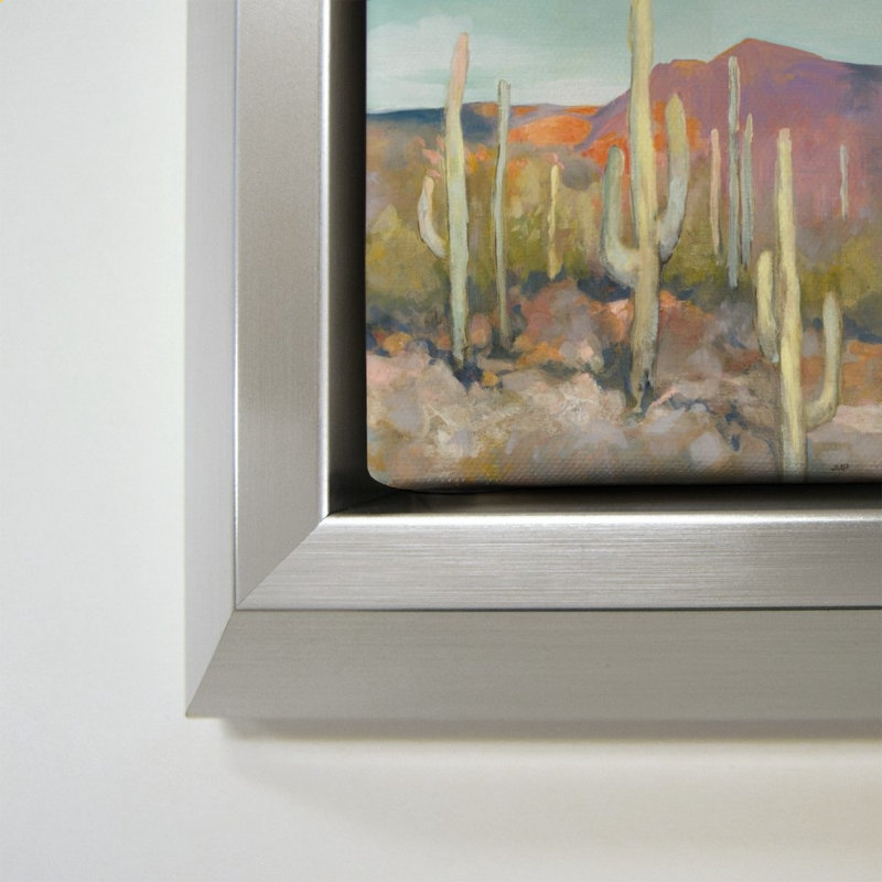 High Desert I par Julia Purinton - Impression sur toile, 24" x 24", Beveled Floating Frame, Silver