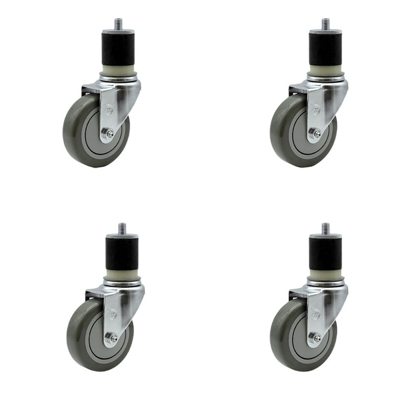 Ensemble de roulettes extensibles en polyuréthane, Bleu