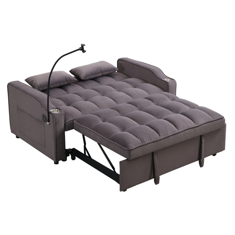 Canapé-lit avec couchette gris anthracite