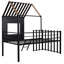 Lit mezzanine simple en métal noir. Stable et cadre. En forme de maison avec toit et fenêtre séduisants. Barrières de sécurité pour un repos paisible. Améliore le niveau de confort de la chambre à coucher. L 78,1 po x l 41 po x H 76,5 po. Assemblage requis-1983602857