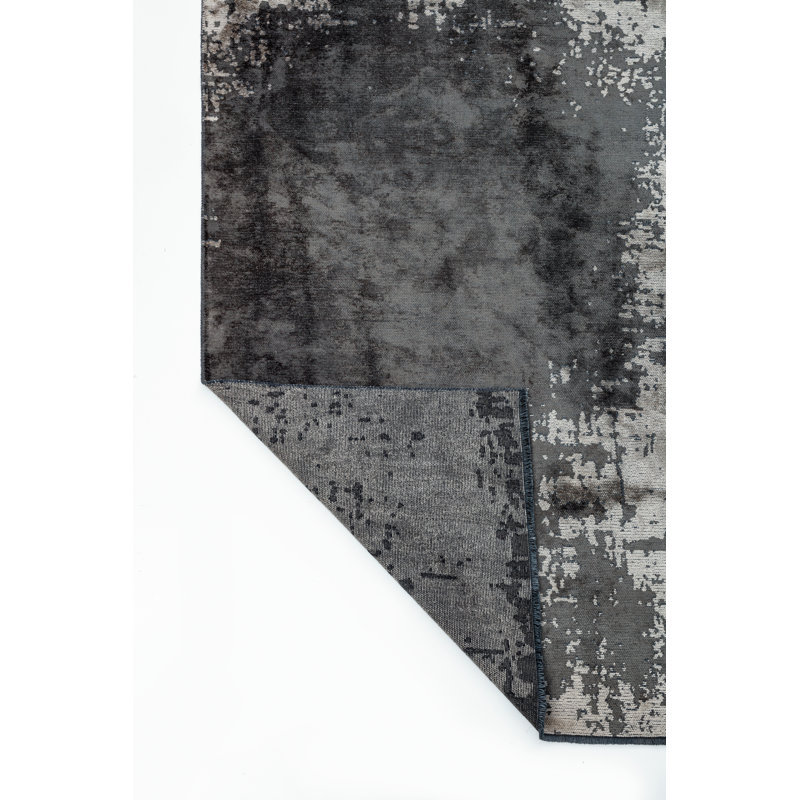 Rapture Black/Gray Abstract Luxury Area Rug, Rectangle 7'10" x 11'2"