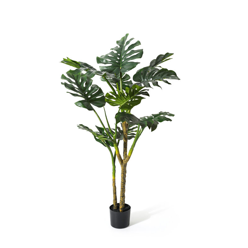 Artificial Monstera Deliciosa Trees with Pot, 59,1'' H x 31,5" W x 31,5" D
