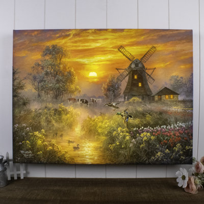 Peaceful Pond 18x24 Fully Illuminated LED Wall Art