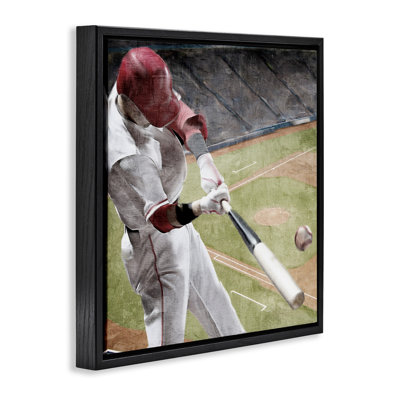 Cadre flottant de baseball en action, design par Kim Allen