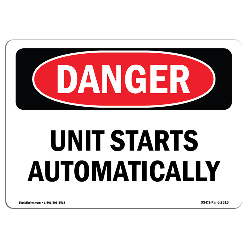 OSHA Danger Sign, 12" H x 18" W x 0.1" D