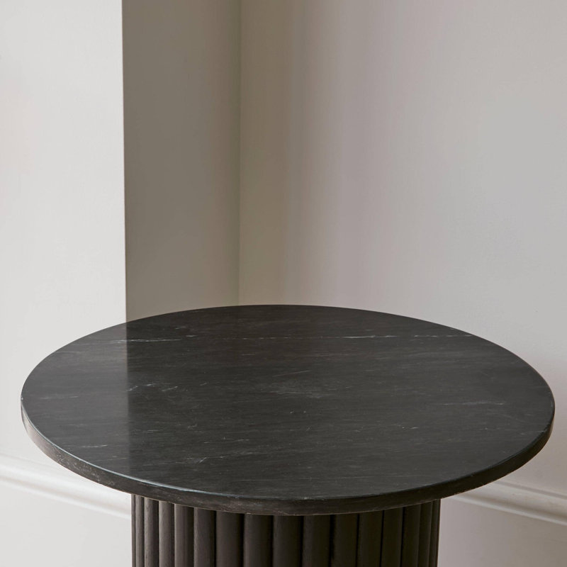 Solid Wood Pedestal End Table