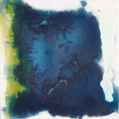 «Blue Blur I», peinture sur toile à cadre flottant
