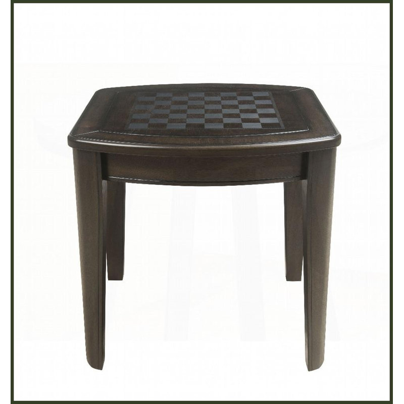 Diletta Brown Wood Veneer Coffee Table – Reversible Chessboard Top, Hidden Storage, Easy Assembly