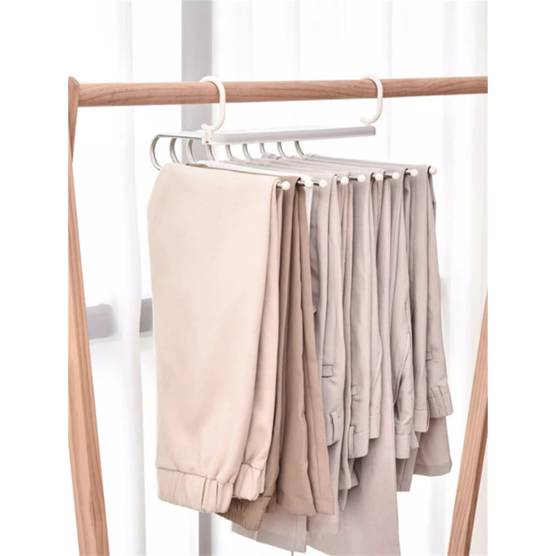Cintre pour pantalons pliable en acier inoxydable, 4