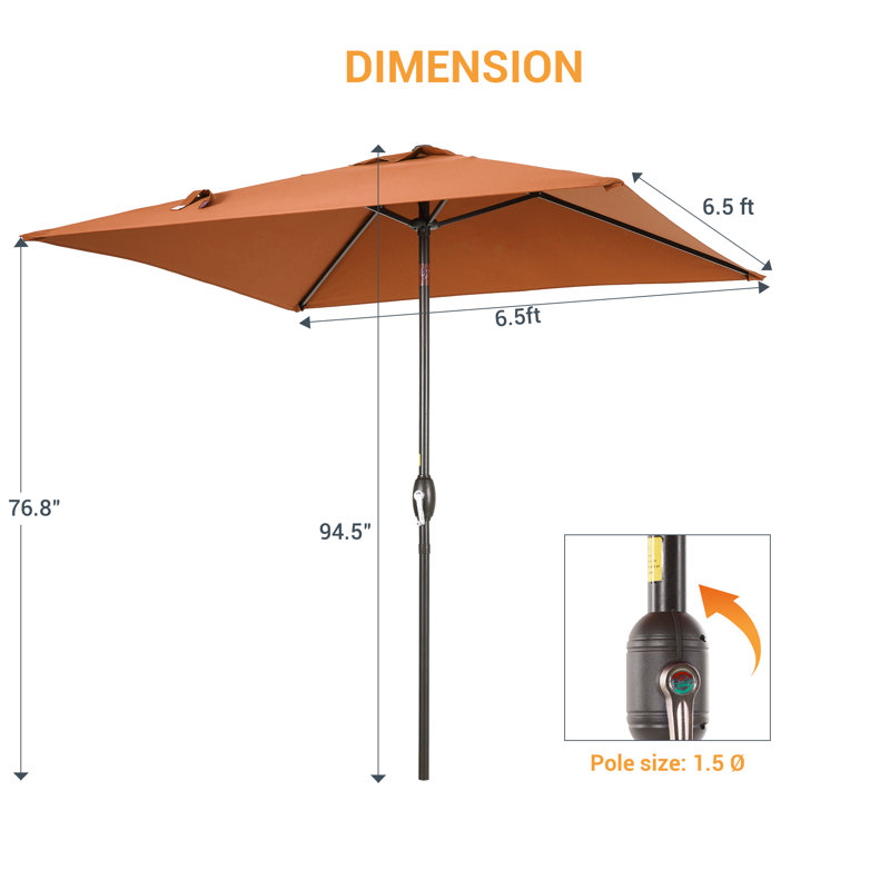 Parasol de marché carré 78,1 po Sakia, Orange
