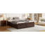 Structure de lit plateforme en bois grand format avec 6 tiroirs, espresso