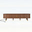 Console média Mid-Century avec porte tambour coulissante-1815191341